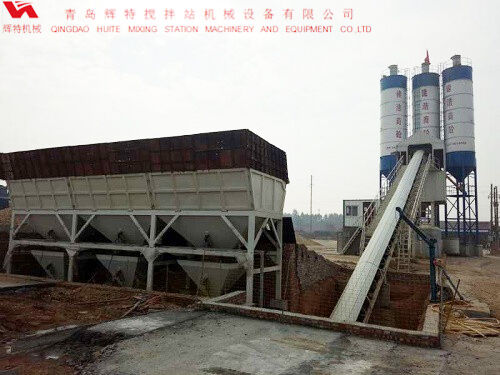 青岛辉特世界杯线上平台搅拌站HZS60外购件采用国内外知名品牌