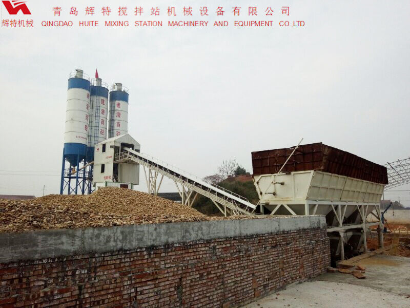 青岛辉特世界杯线上平台搅拌站HZS60外购件采用国内外知名品牌